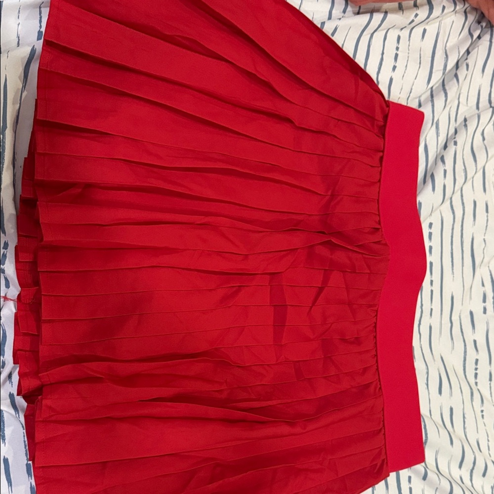 Chic Scarlet A-Line Skirt